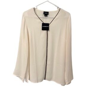 Liz Claiborne Women’s Flowy Lightweight Blouse in White Size Medium NWT